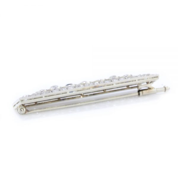 Art Deco Old Cut Diamond, Sapphire and Platinum Brooch