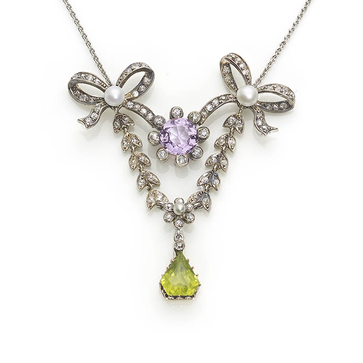 Antique Edwardian Suffragette Swag Pendant