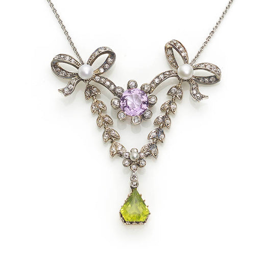 Antique Edwardian Suffragette Swag Pendant