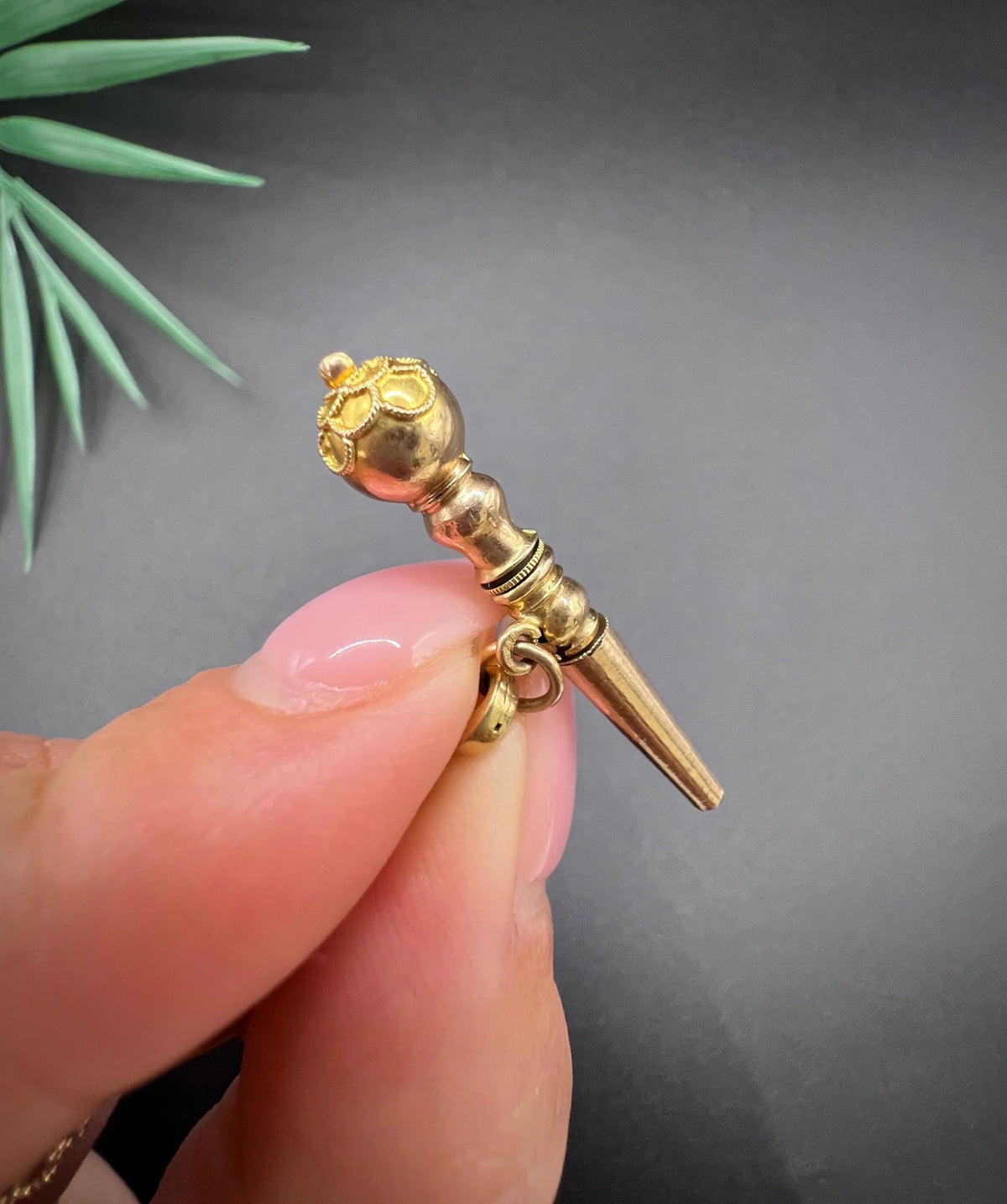 Rare French Antique 18 Carat Gold Pocket Watch Key, T-bar & Swivel Pendant, Circa 1900