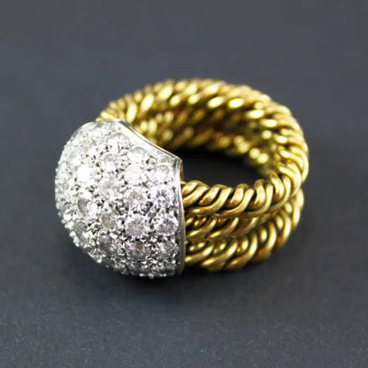 Vintage Pomellato 5ct Diamond Bombe Cocktail Ring