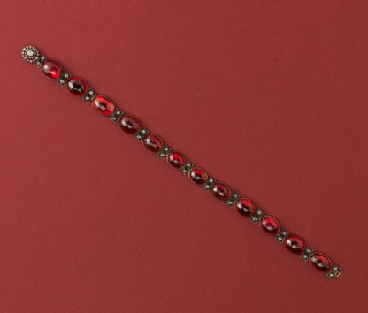 Antique Georgian Garnet and Diamond Collier de Chein Collar Necklace