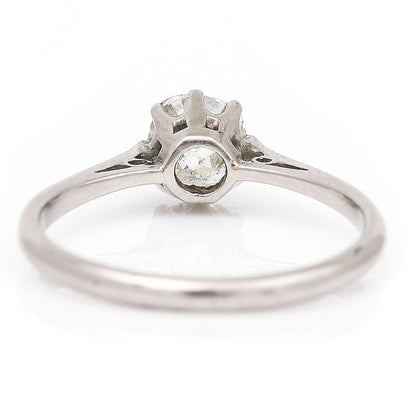 Antique Edwardian 0.95ct Old Mine Cut Diamond Engagement Ring in Platinum