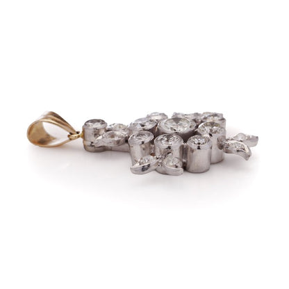 1.59ct Diamond Floral Cluster Snowflake Pendant