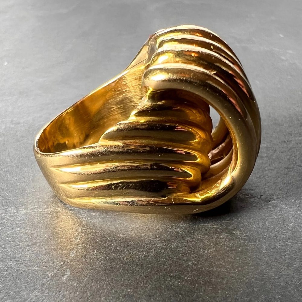 French Retro 18ct Yellow Gold Coiled Spring Ring