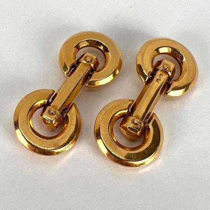 Mecan Elde French 18ct Yellow Gold Geometric Cufflinks