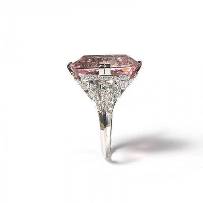 Pink Kunzite, Diamond and Platinum Dress Ring, 16.50 carats