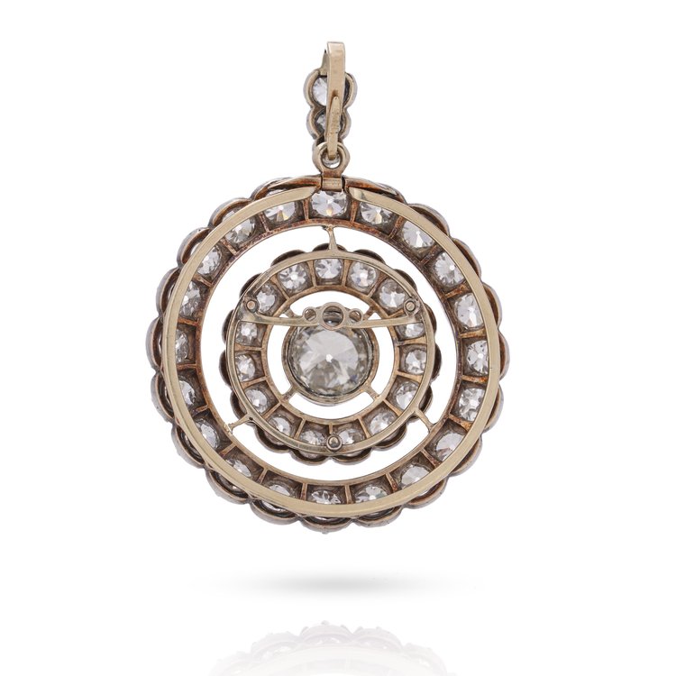 Antique Edwardian 9.45ct Old Cut Diamond Pendant