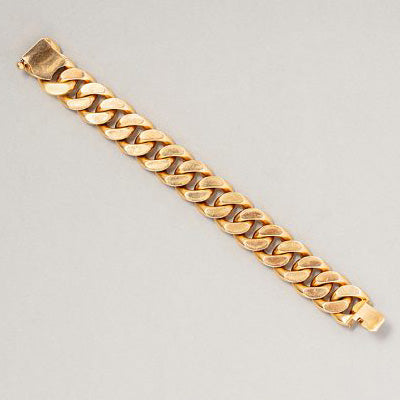 Vintage 18ct Yellow Gold Curb Link Bracelet by Auguste Grosse for Boivin