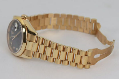 Rolex Day Date 118205 18ct Rose Gold 36mm Automatic Watch, on 18ct rose gold President bracelet with 18ct rose gold Crown clasp, with Rolex box and papers