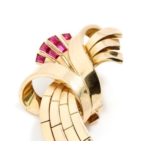 Vintage 18ct Yellow Gold Drop Earrings with Rubies