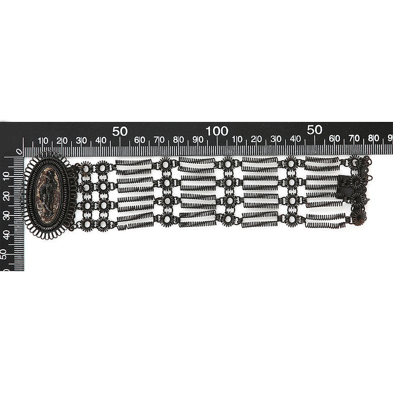 Antique Georgian Berlin Iron Work Bracelet, rare 19th century Berlin cast iron work bracelet with central knight cameo panel. Circa 1820