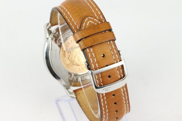 Jaeger LeCoultre Master Compressor 41.5mm Stainless Steel Automatic Chronograph Watch, on Jaeger-LeCoultre brown leather strap with steel deployment buckle