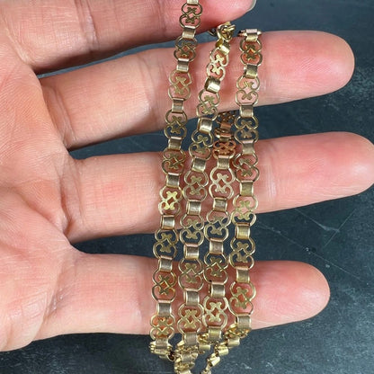 French 18ct Rose Gold Fancy Link Chain Necklace