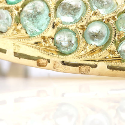 Vintage 5ct Cabochon Emerald Fish Brooch with Rubies