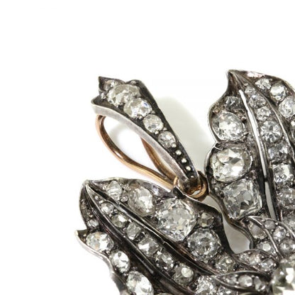 Antique Victorian Old Cut Diamond Flower Pendant, 9 carat total