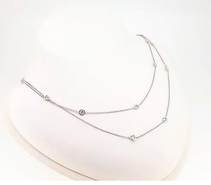 Brilliant-Cut Diamond Long Chain Necklace, 2.71 carat total.