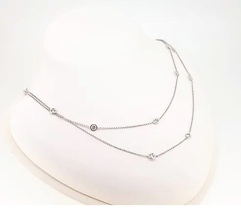 Brilliant-Cut Diamond Long Chain Necklace, 2.71 carat total.