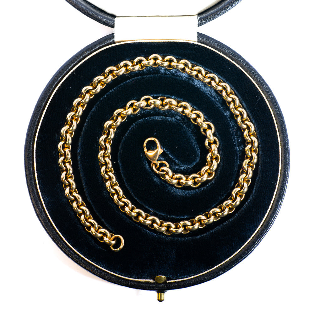 Vintage 9ct Gold Belcher Link Chain Necklace