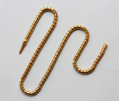 Antique Victorian 18ct Yellow Gold Flexible Snake Chain Necklace; with round cylindrical smooth links and invisible lock. England, 19th century