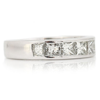 2ct Princess Cut Diamond Seven Stone Half Eternity Band Ring