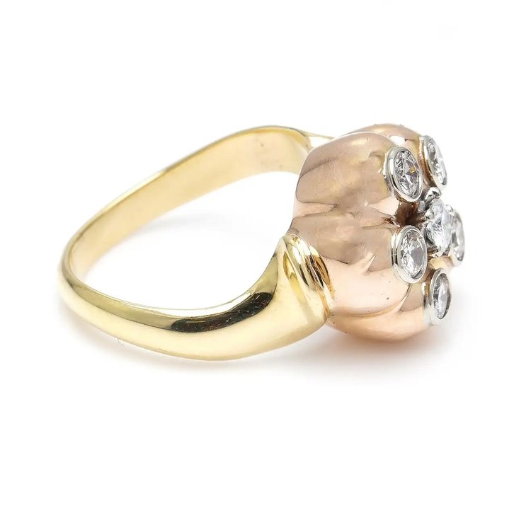 Vintage Boucheron Diamond Cluster Ring in 18ct Bi Colour Gold