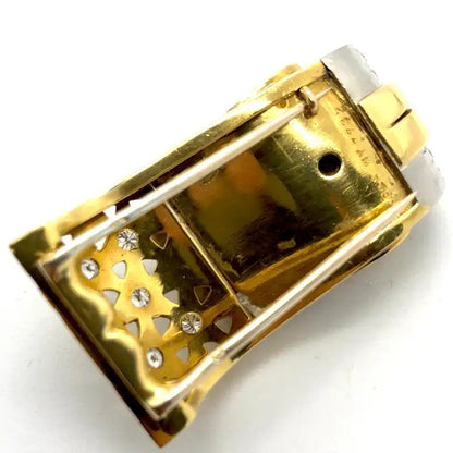 Van Cleef Arpels Retro Ludo Ruby Diamond Gold Clip, Circa 1950s