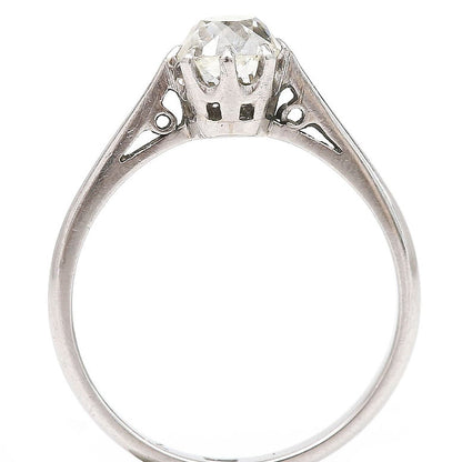 Antique Edwardian 0.95ct Old Mine Cut Diamond Engagement Ring in Platinum