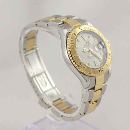 Rolex Yacht Master Midsize 35mm Steel and Gold Automatic, silver dial, gold bezel, date indicator, luminescent hands and hour markers, screw-down crown, sapphire crystal, steel and gold Oyster bracelet strap with steel and gold fold-over clasp