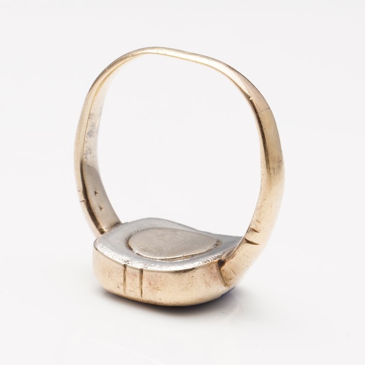 Antique Lapis Lazuli Signet Ring with Eagle