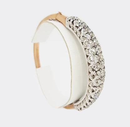 Early 20th Century 11.00ct Old Cut Diamond Bangle; Converts to a hair piece (mini Tiara) with fitting included, 11.00 carats, mounted in 18ct white gold.