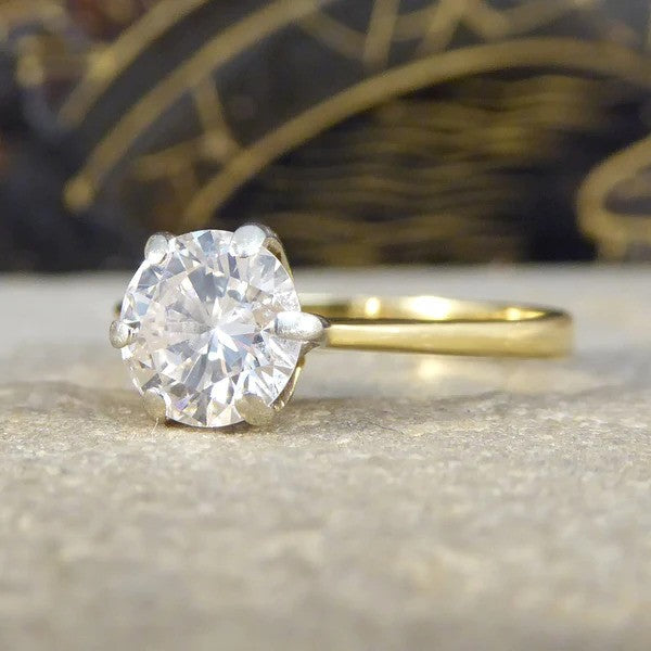 Vintage 1.15ct Diamond Solitaire Engagement Ring in 18ct Yellow Gold