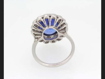 Tanzanite and Diamond Cluster Ring, gemstones totaling 9.01 carats