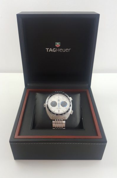 Tag Heuer Autavia Re Edition Steel Automatic Chronograph with White Dial