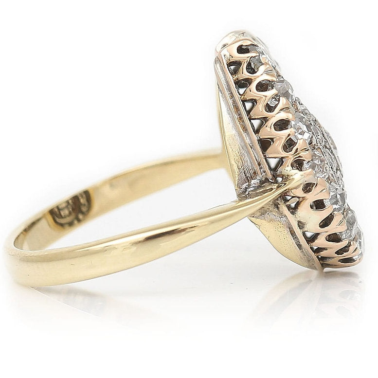 Antique Edwardian Old Cut Diamond Horseshoe Ring