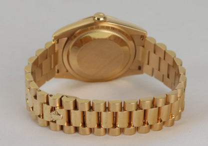 Rolex Day Date 118205 18ct Rose Gold 36mm Automatic Watch, on 18ct rose gold President bracelet with 18ct rose gold Crown clasp, with Rolex box and papers