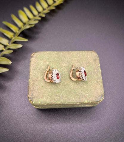 Antique Victorian Garnet & Diamond Convertible Bangle in 14ct Rose Gold