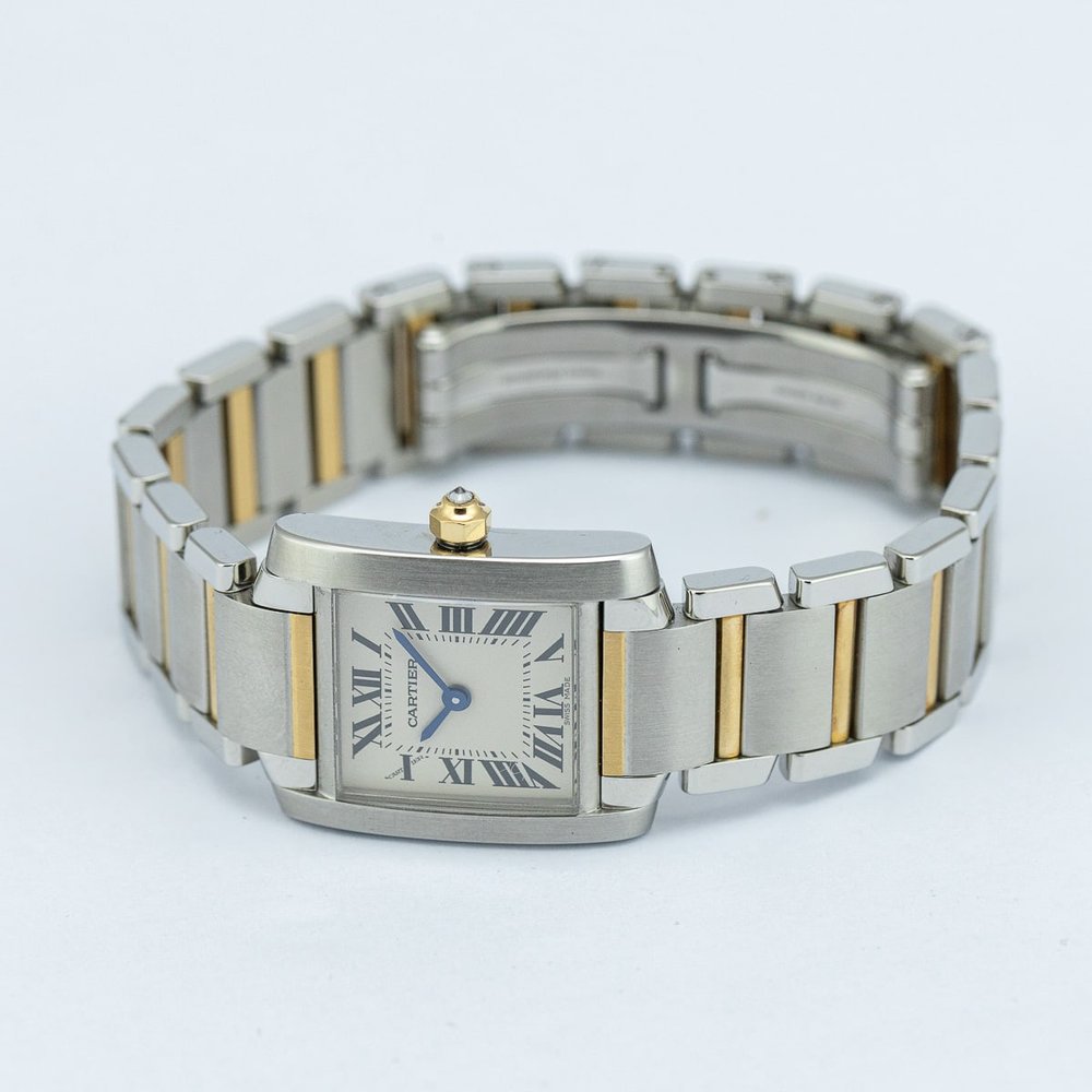 Vintage 2007 Cartier Tank Francaise W51007Q4 Ladies Steel and Gold Watch with 2023 Service Papers, under a Cartier warranty until 2025