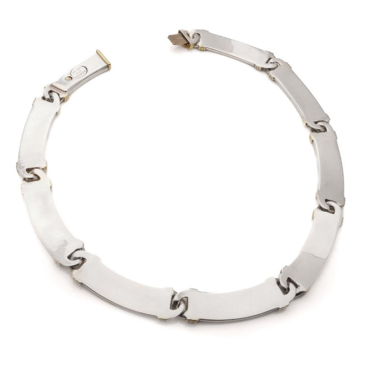 Vintage Tiffany and Co Atlas Silver and Gold Collar Necklace with Roman Numerals