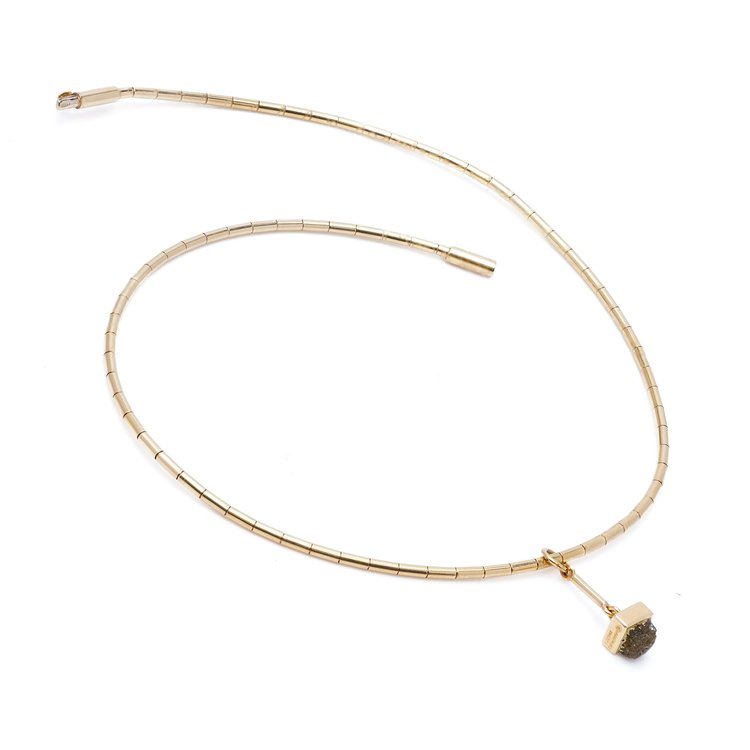 Vintage Cartier 18ct Yellow Gold Necklace 1ct Rough Diamond Pendant