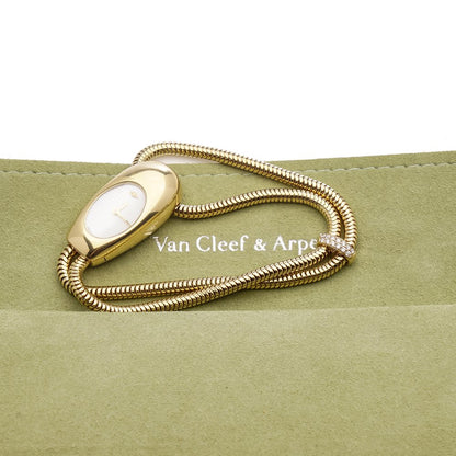 Van Cleef and Arpels Cadenas Serti 18ct Yellow Gold Watch with Diamonds in Van Cleef & Arpels travel pouch, Circa 1990s