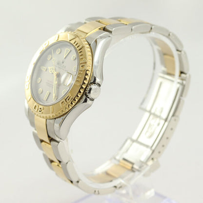 Rolex Yacht Master Midsize 35mm Steel and Gold Automatic, silver dial, gold bezel, date indicator, luminescent hands and hour markers, screw-down crown, sapphire crystal, steel and gold Oyster bracelet strap with steel and gold fold-over clasp