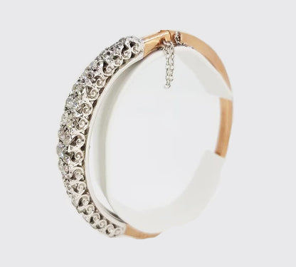 Antique Old Cut Diamond Bangle / Mini Tiara, 11.00 carat total, 18ct white gold