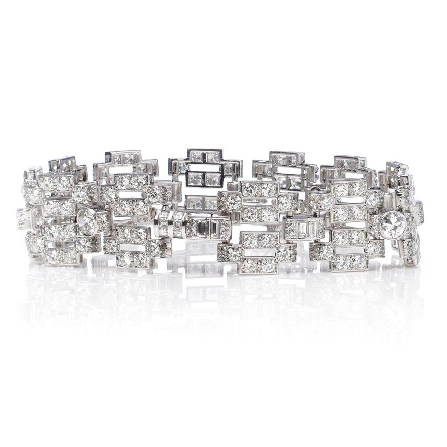 Vintage 12.74cts Diamond Bracelet, Circa 1940s