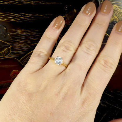 Vintage 1.15ct Diamond Solitaire Engagement Ring in 18ct Yellow Gold