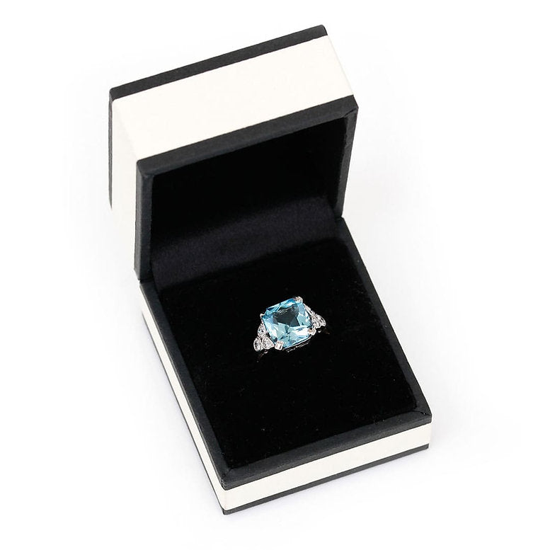 Art Deco 3.40ct Aquamarine and Diamond Ring