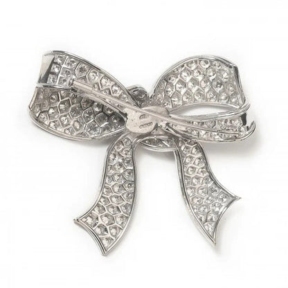 Vintage 15cts Diamond Bow Brooch in 18ct White Gold