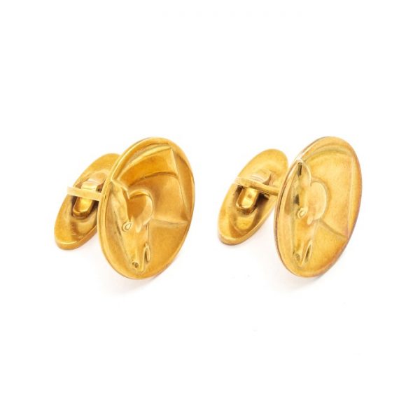 Georg Jensen 18ct Gold Horse Dress Set by Arno Malinowski, Signed and Numbered, Circa 1960