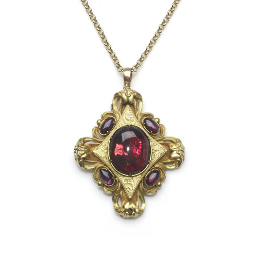 Antique Victorian Gold Garnet Pendant