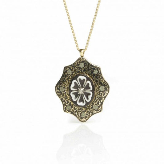 Antique Victorian Enamel Pendant